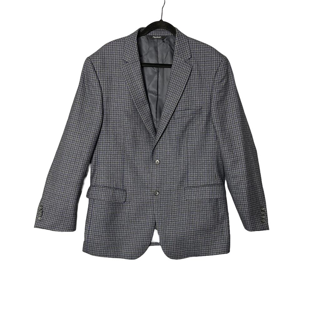 Jos A. Banks Wool Tailored Fit Blazer Men's 44 Long Check Plaid Sportscoat